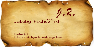 Jakoby Richárd névjegykártya